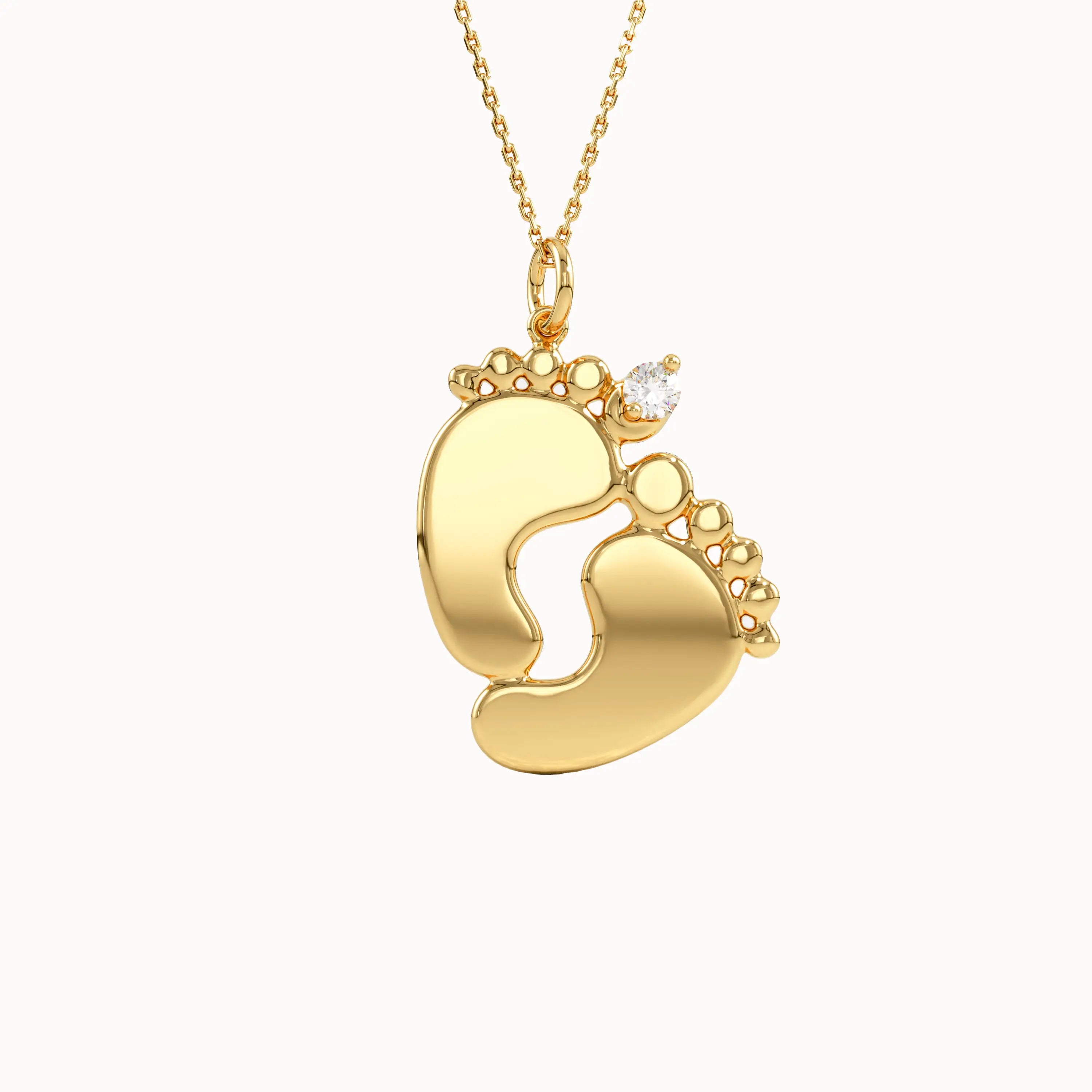14k Gold Baby Foot Pendant - BRENNMORE 