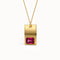 Ruby Birthstone Rectangle Pendant - BRENNMORE