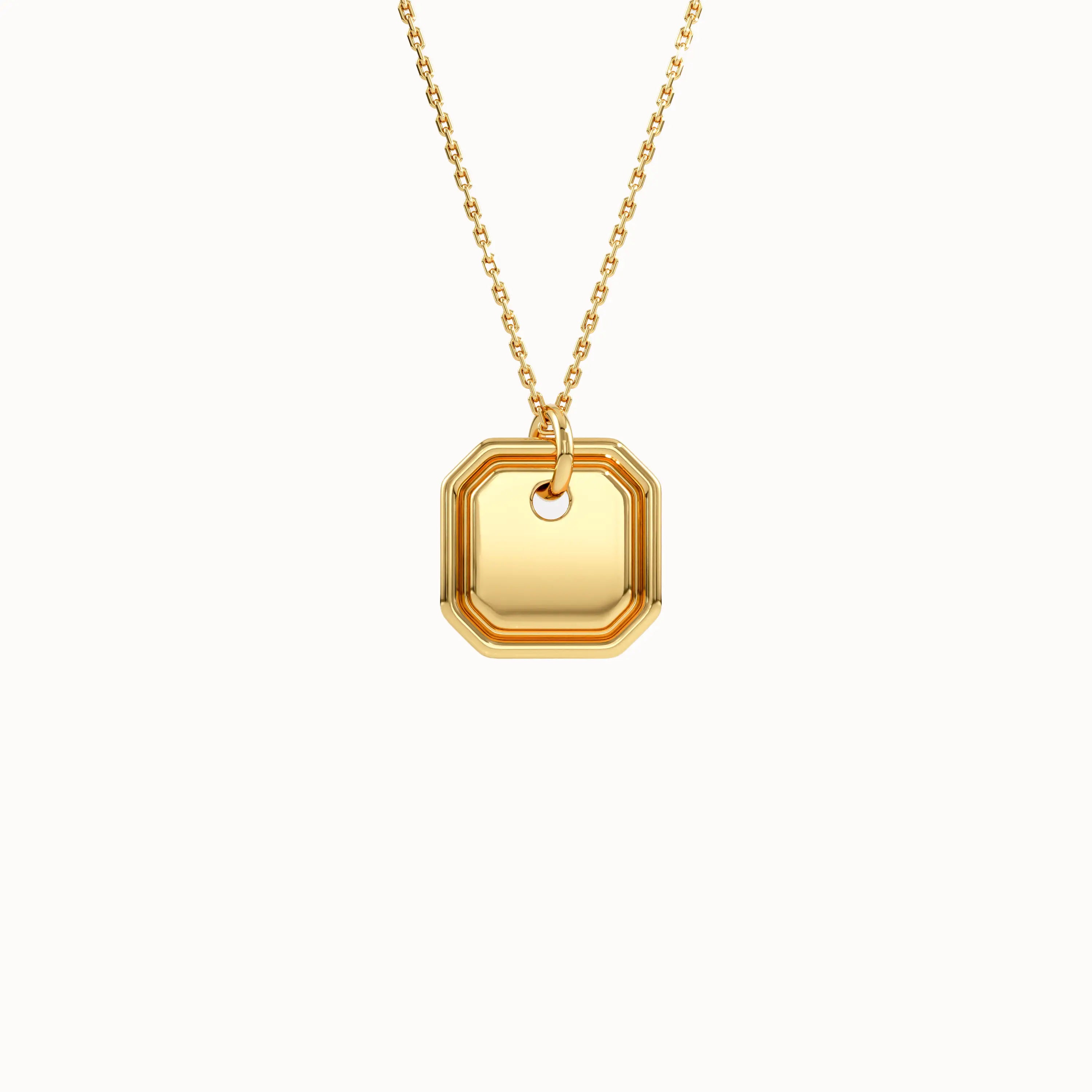 Dainty Small Octagon Charm Pendant - BRENNMORE 