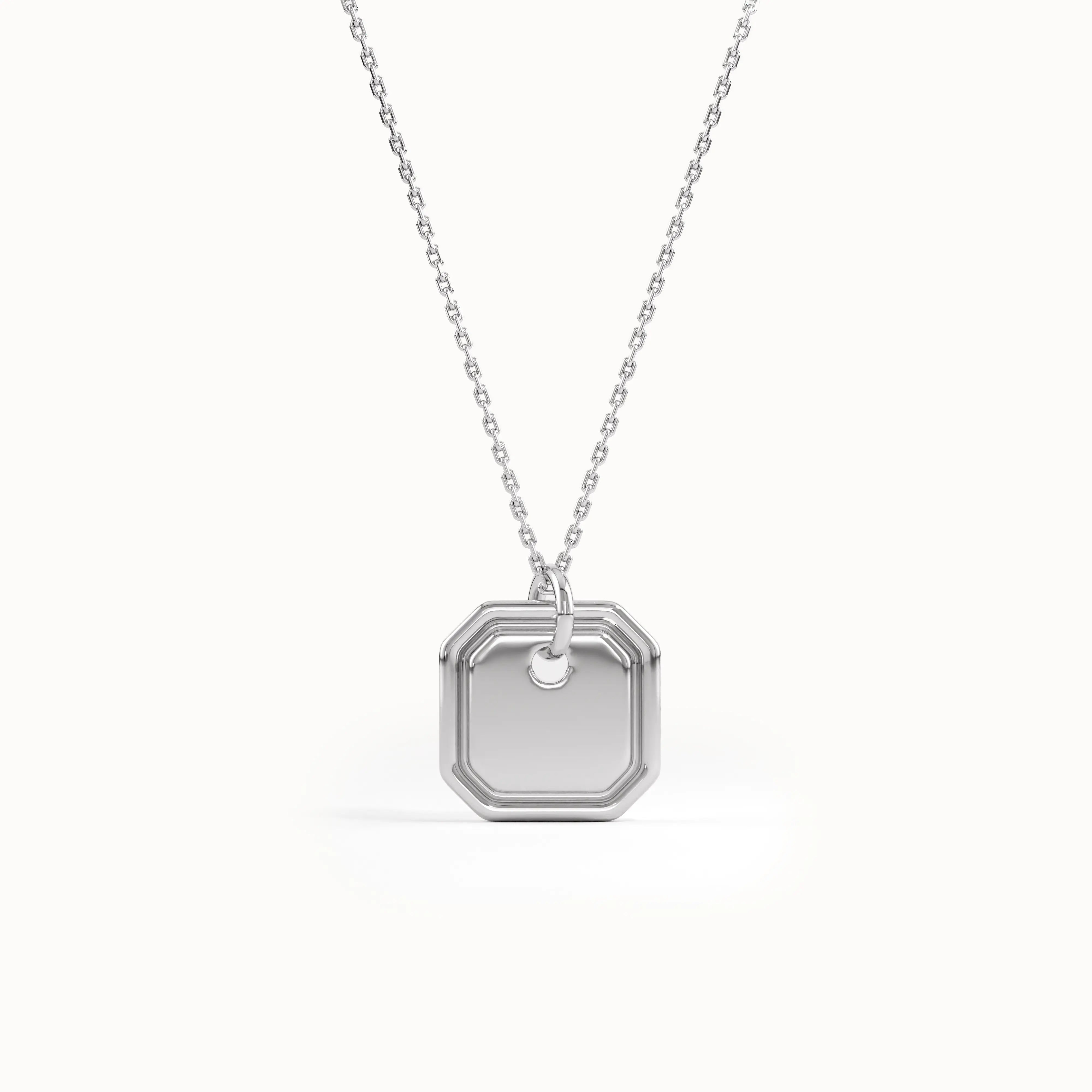 Dainty Small Octagon Charm Pendant - BRENNMORE 