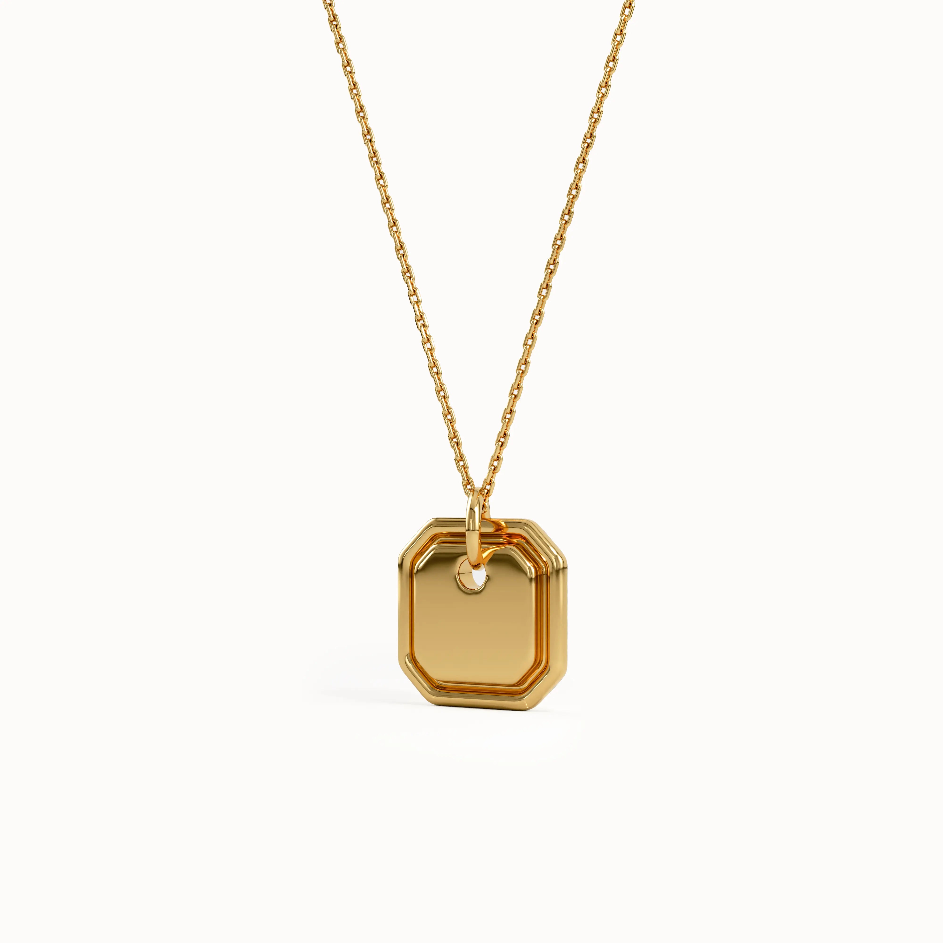 Dainty Small Octagon Charm Pendant - BRENNMORE 