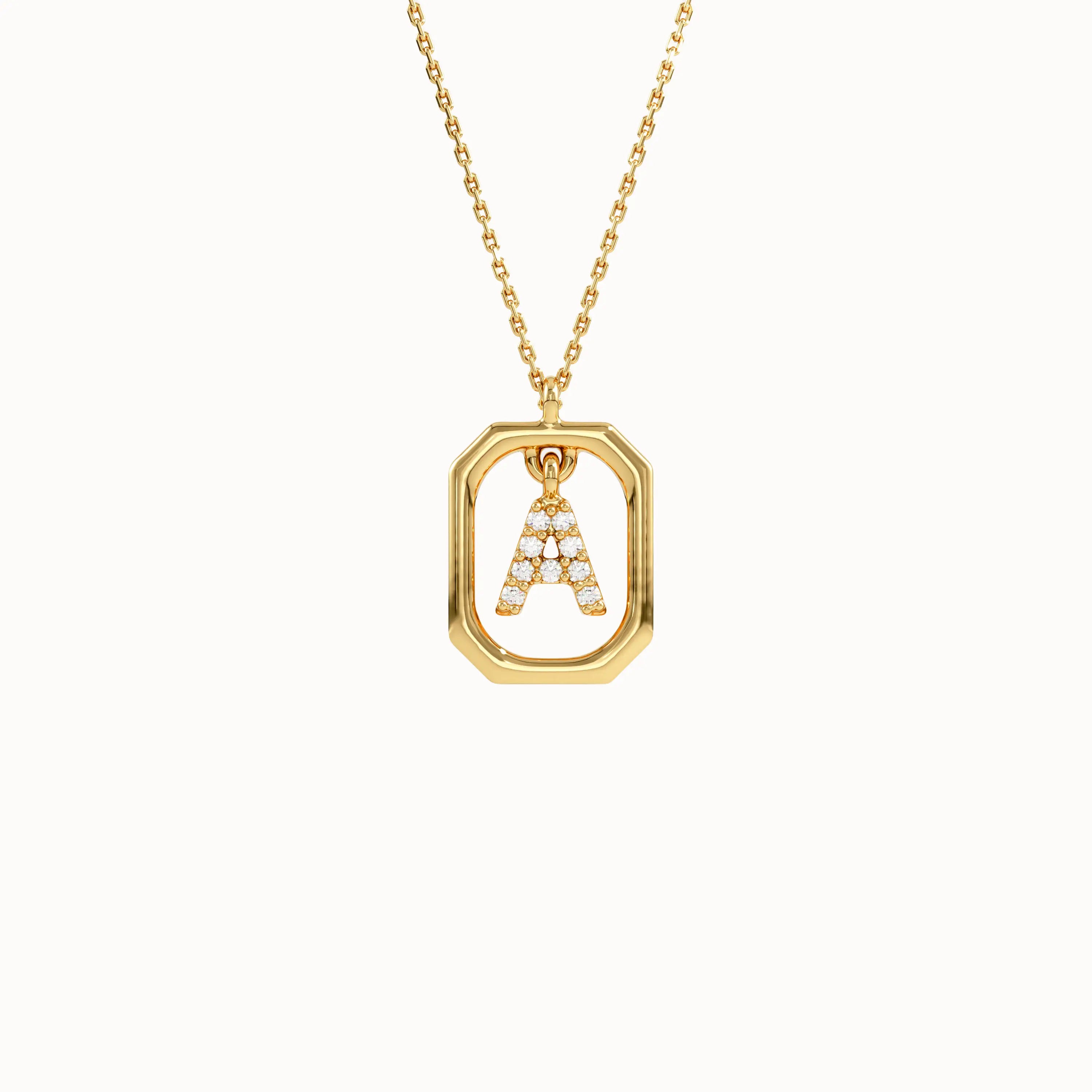 Dangling Letter Necklace in Gold - BRENNMORE 