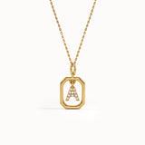 Dangling Letter Necklace in Gold - BRENNMORE 