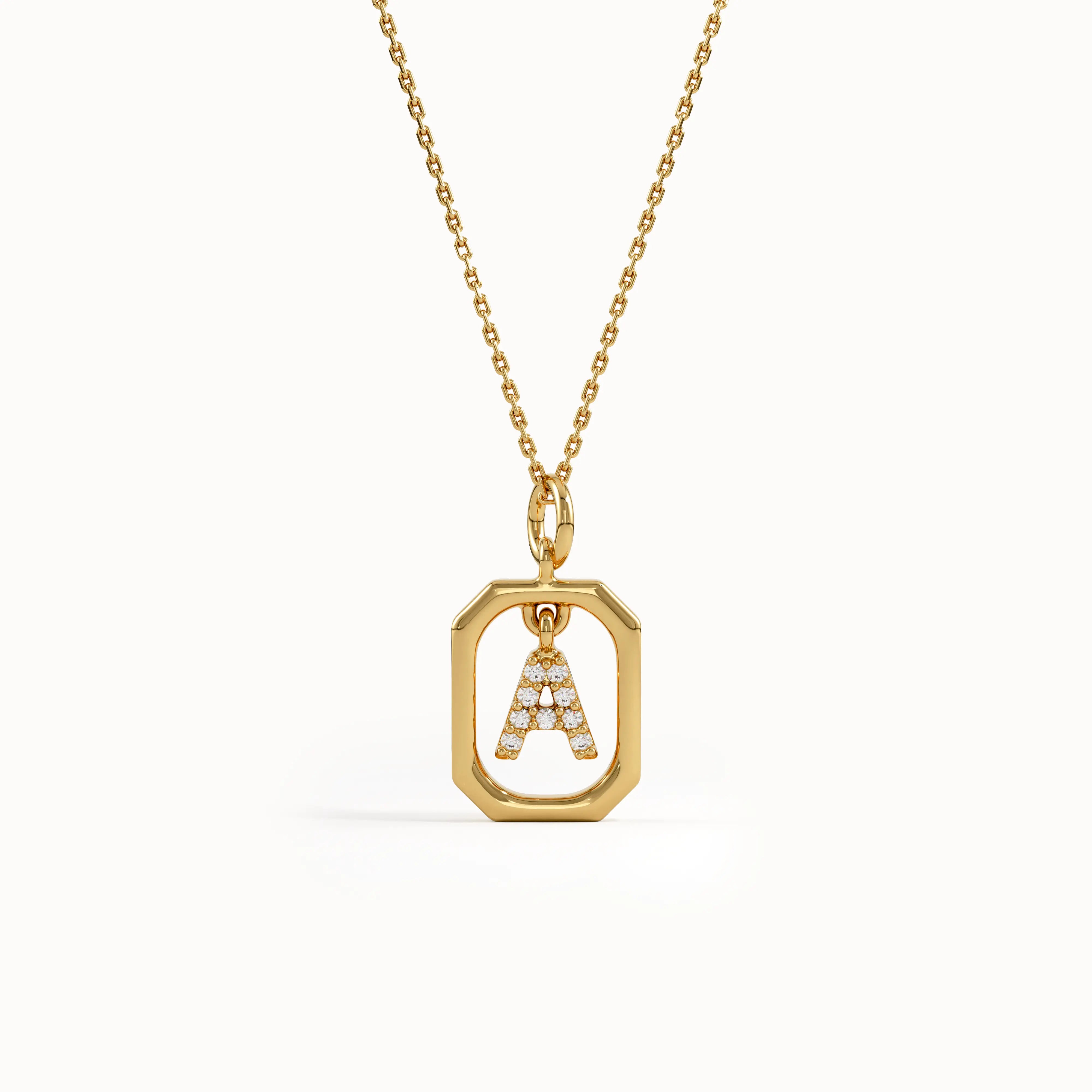 Dangling Letter Necklace in Gold - BRENNMORE 