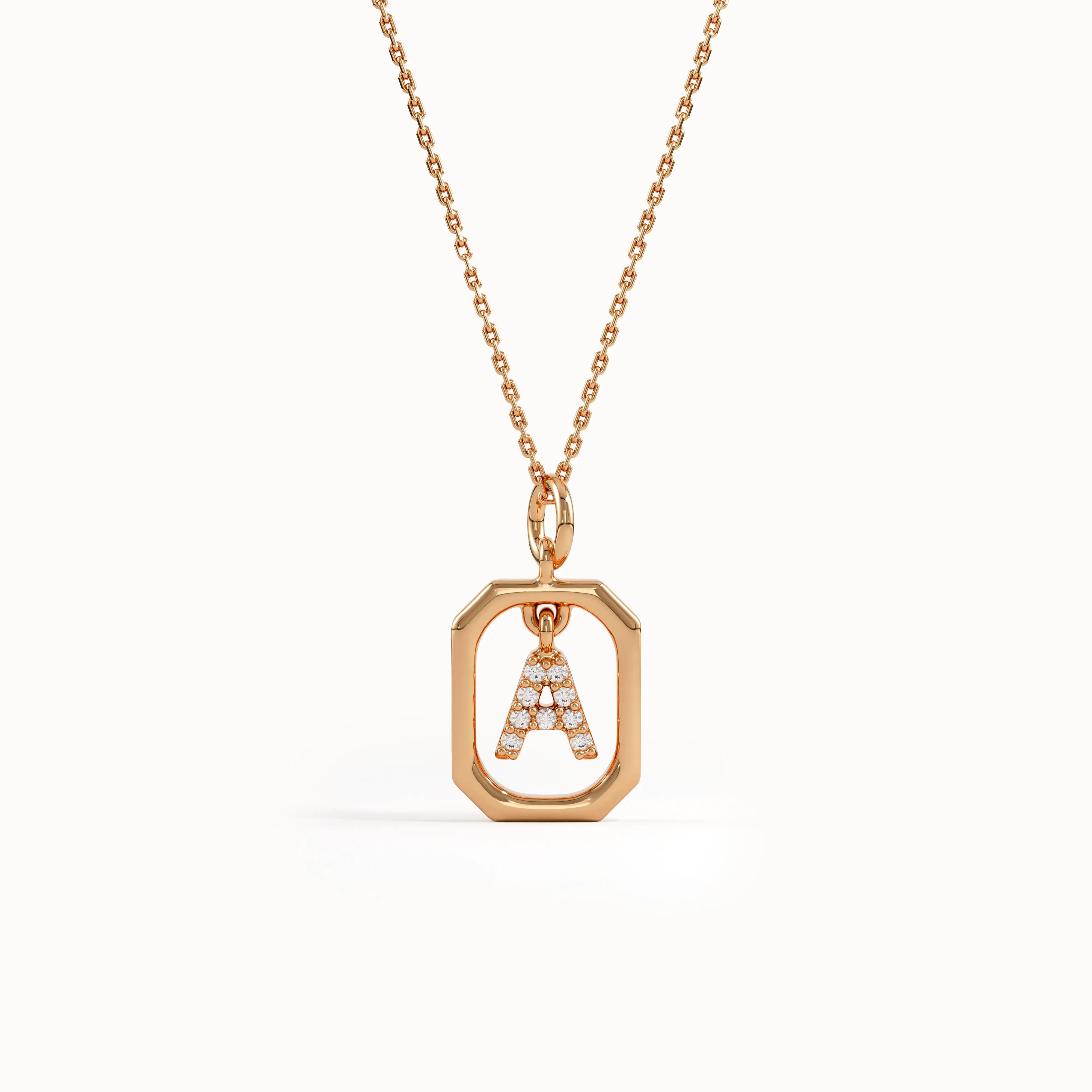 Dangling Letter Necklace in Gold - BRENNMORE 