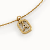 Dangling Letter Necklace in Gold - BRENNMORE 
