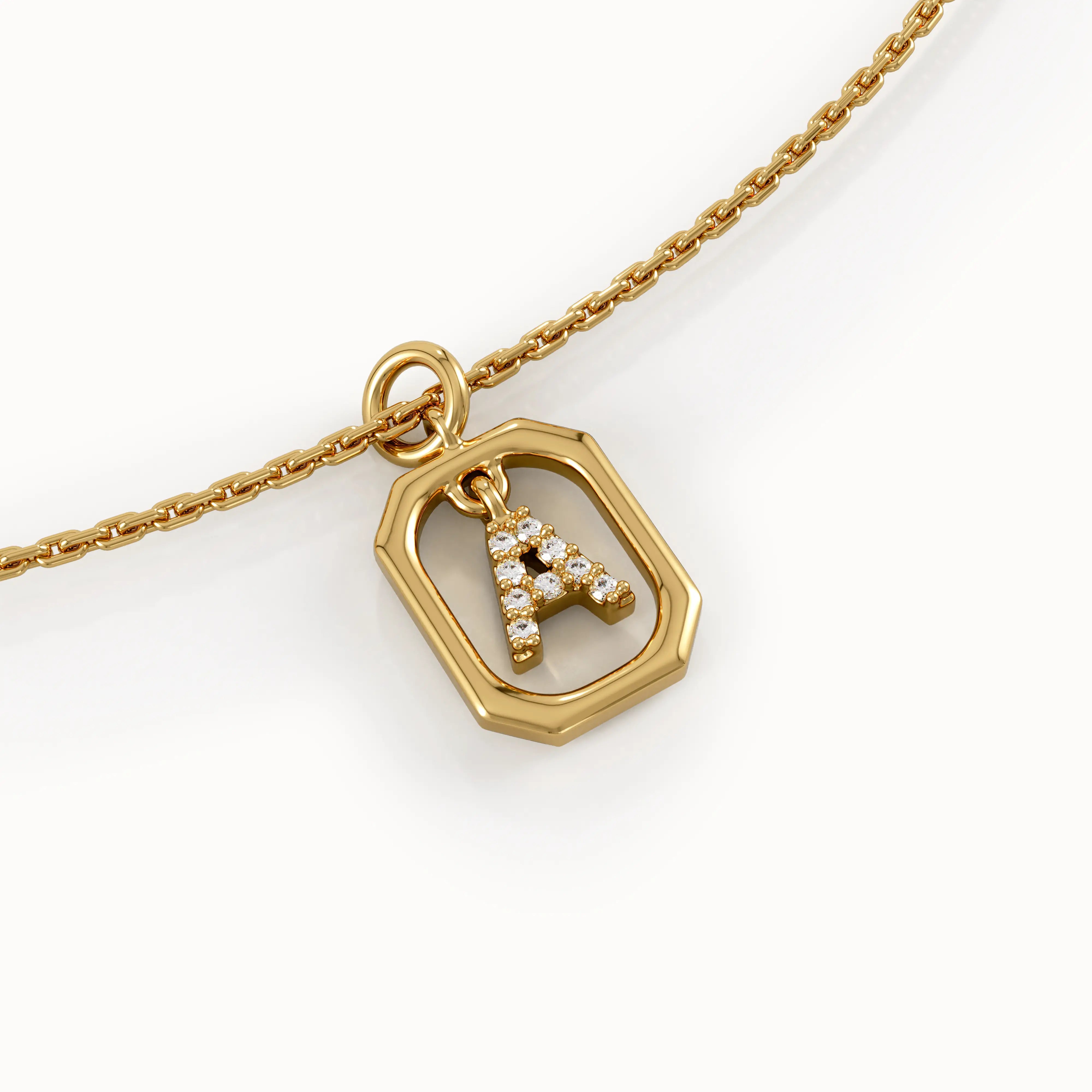Dangling Letter Necklace in Gold - BRENNMORE 