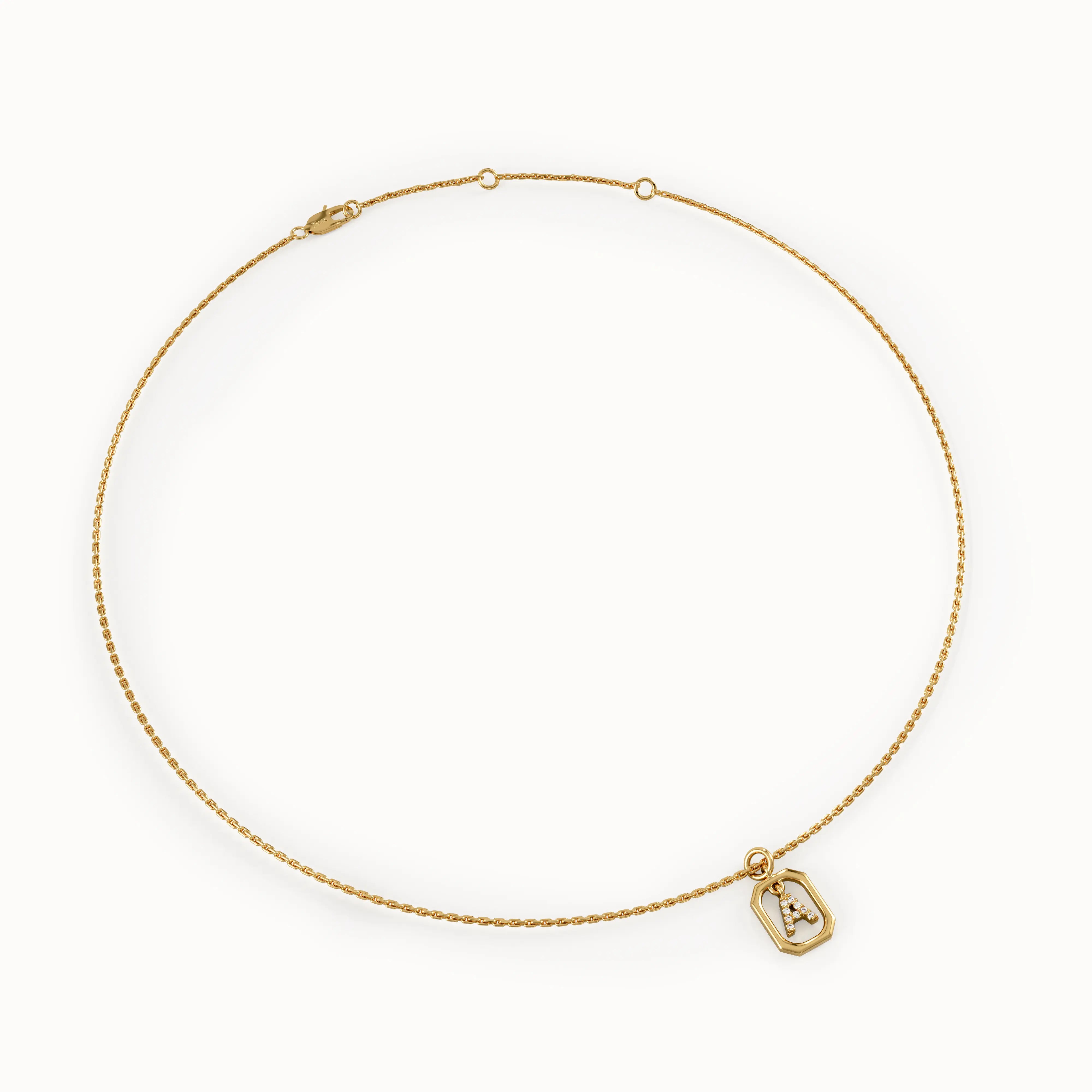 Dangling Letter Necklace in Gold - BRENNMORE 