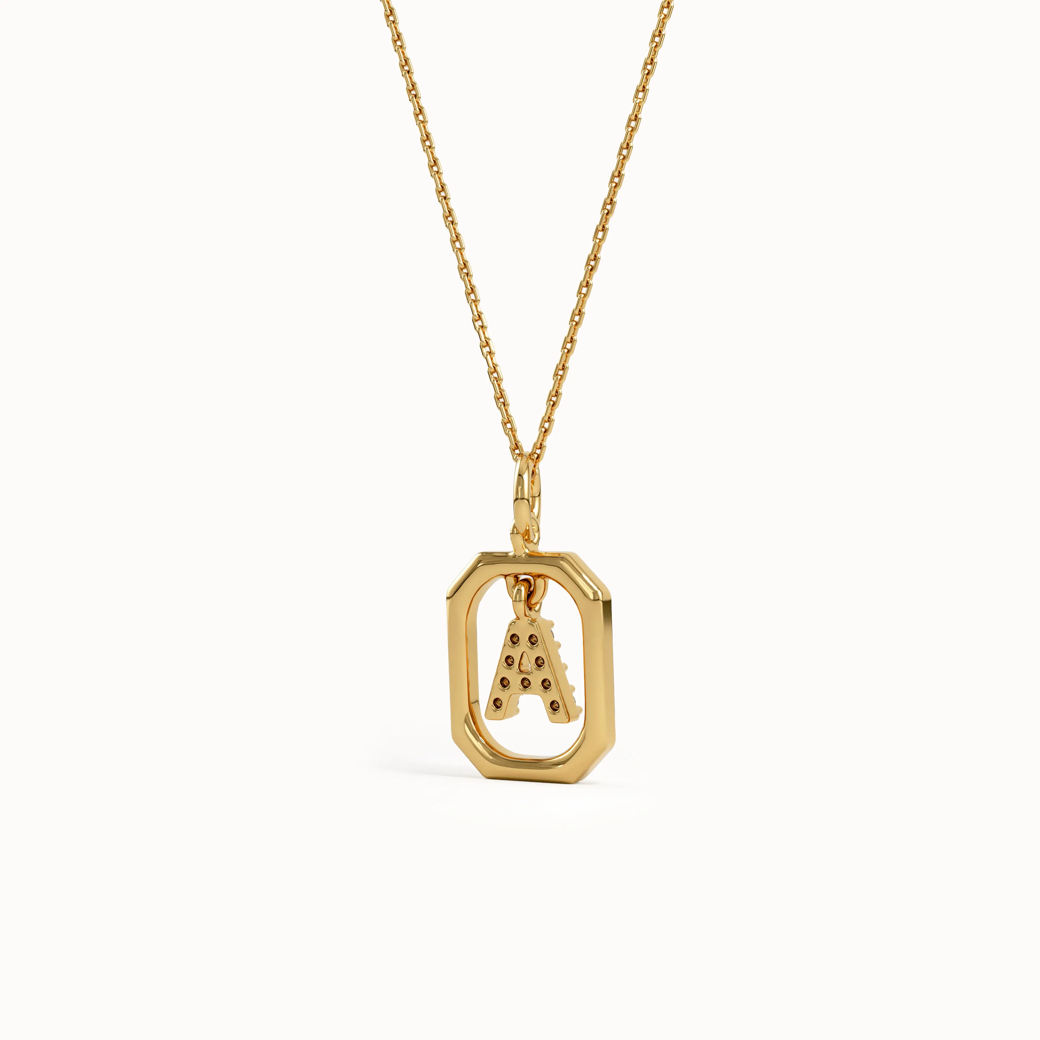 Dangling Letter Necklace in Gold - BRENNMORE 