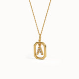Dangling Letter Necklace in Gold - BRENNMORE 