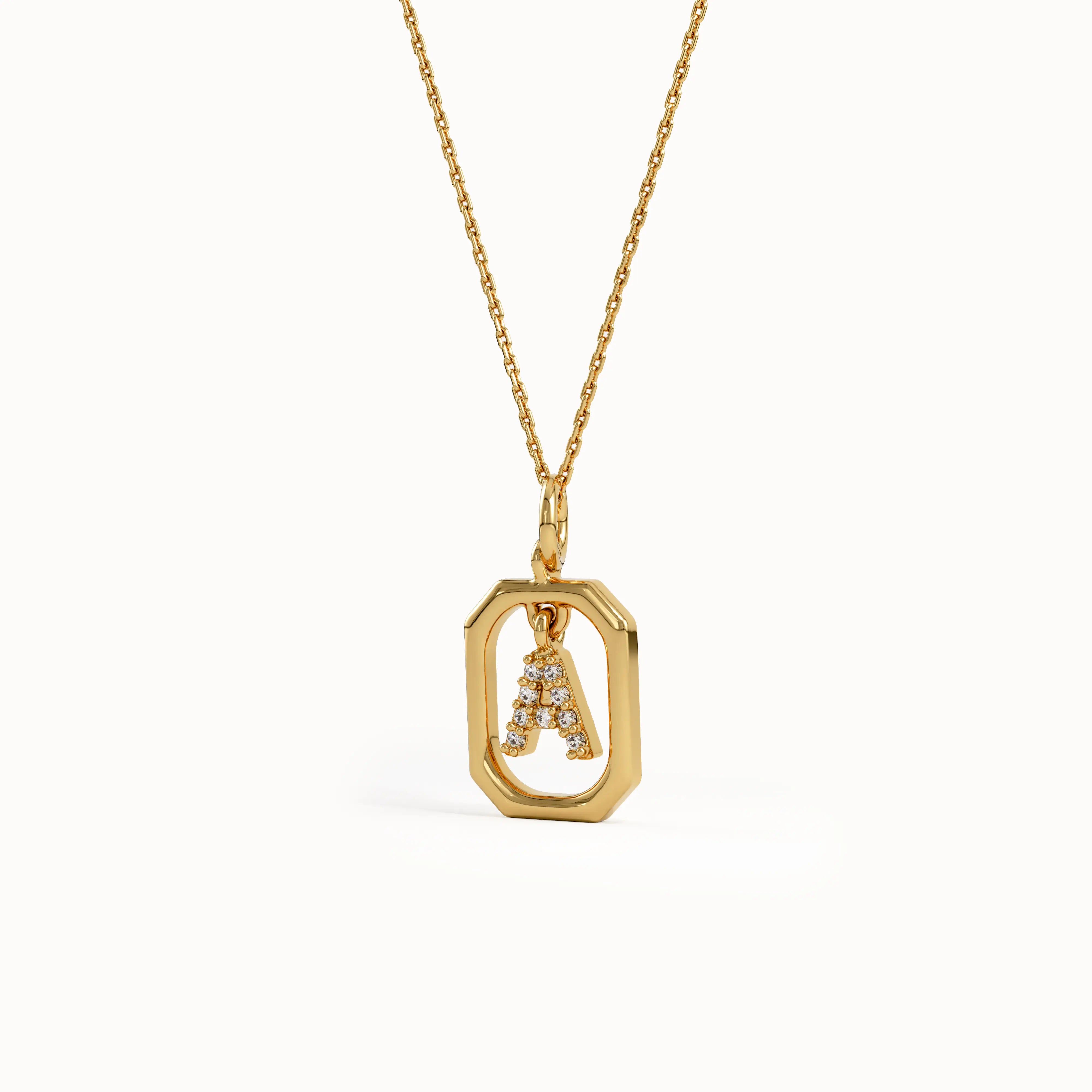 Dangling Letter Necklace in Gold - BRENNMORE 