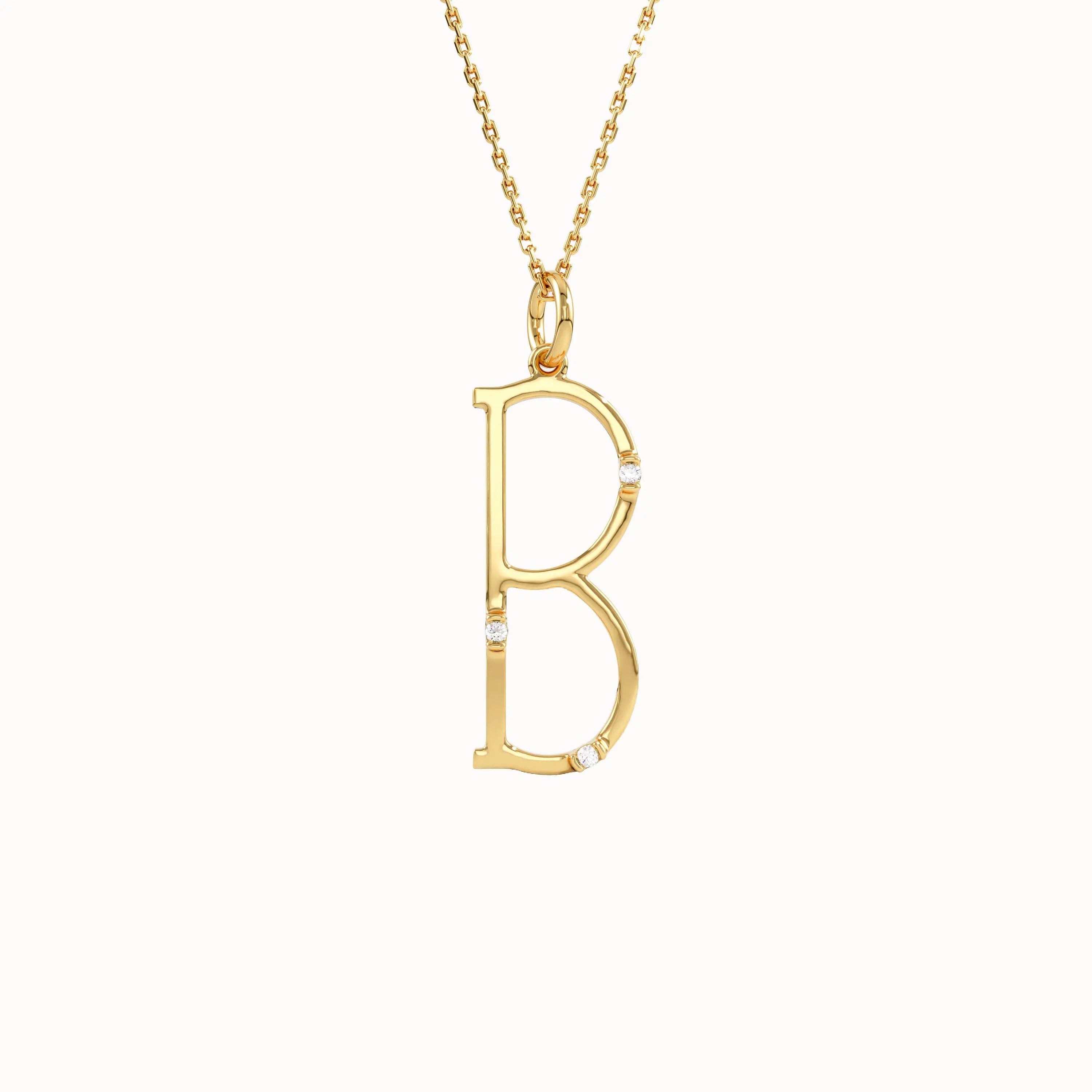 Slim Initial Pendant Necklace - BRENNMORE 