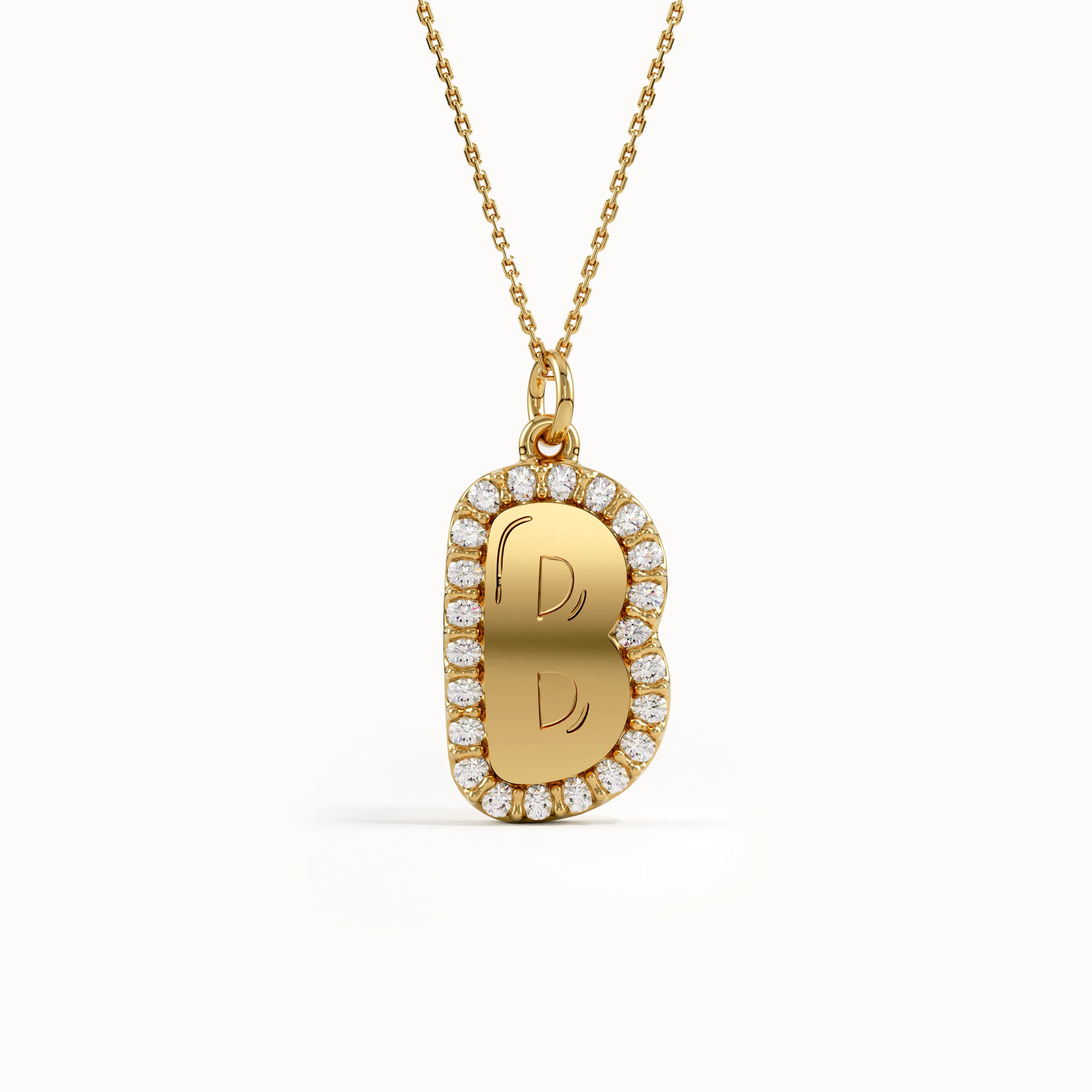 Bubble Initial Pendant Necklace - BRENNMORE 