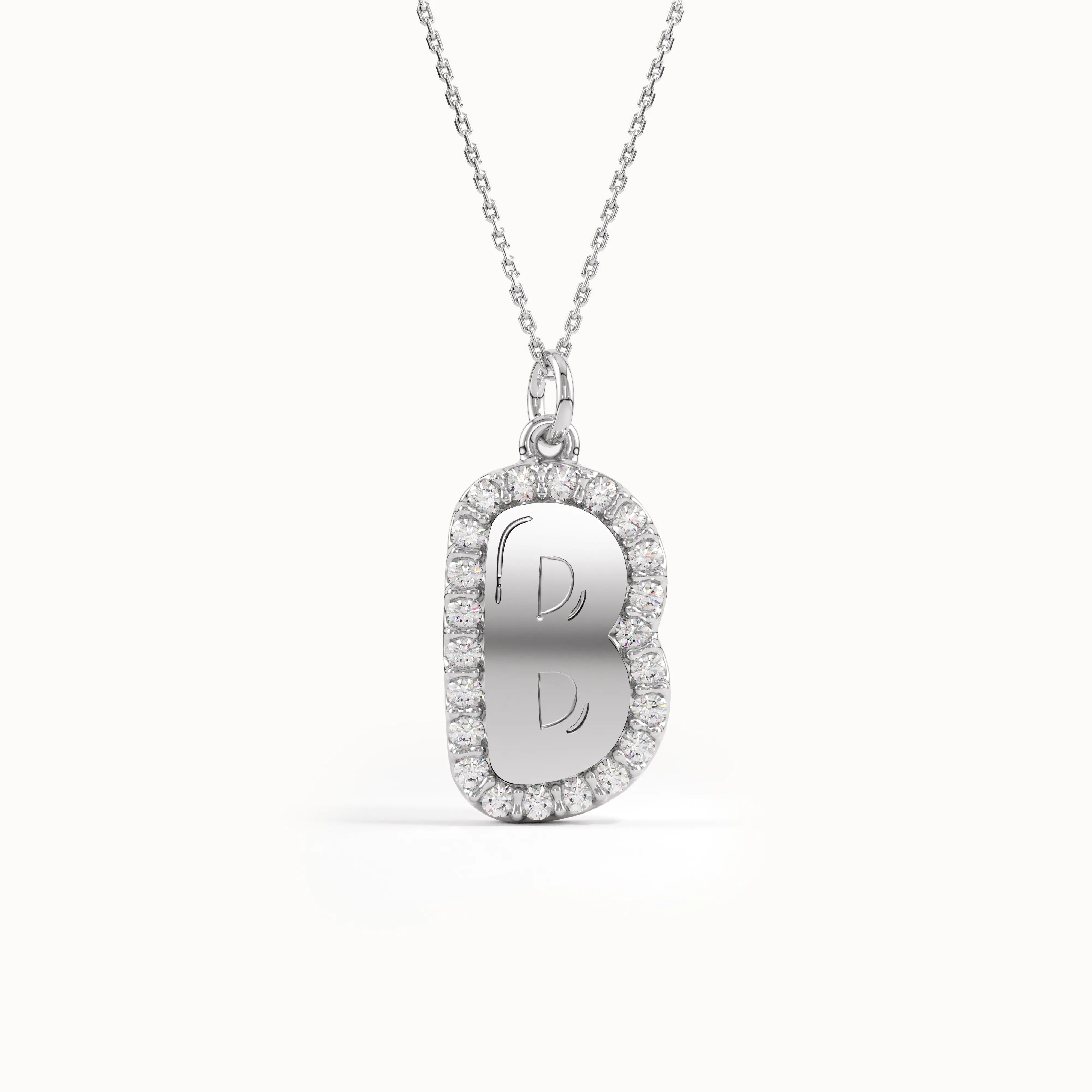 Bubble Initial Pendant Necklace - BRENNMORE 
