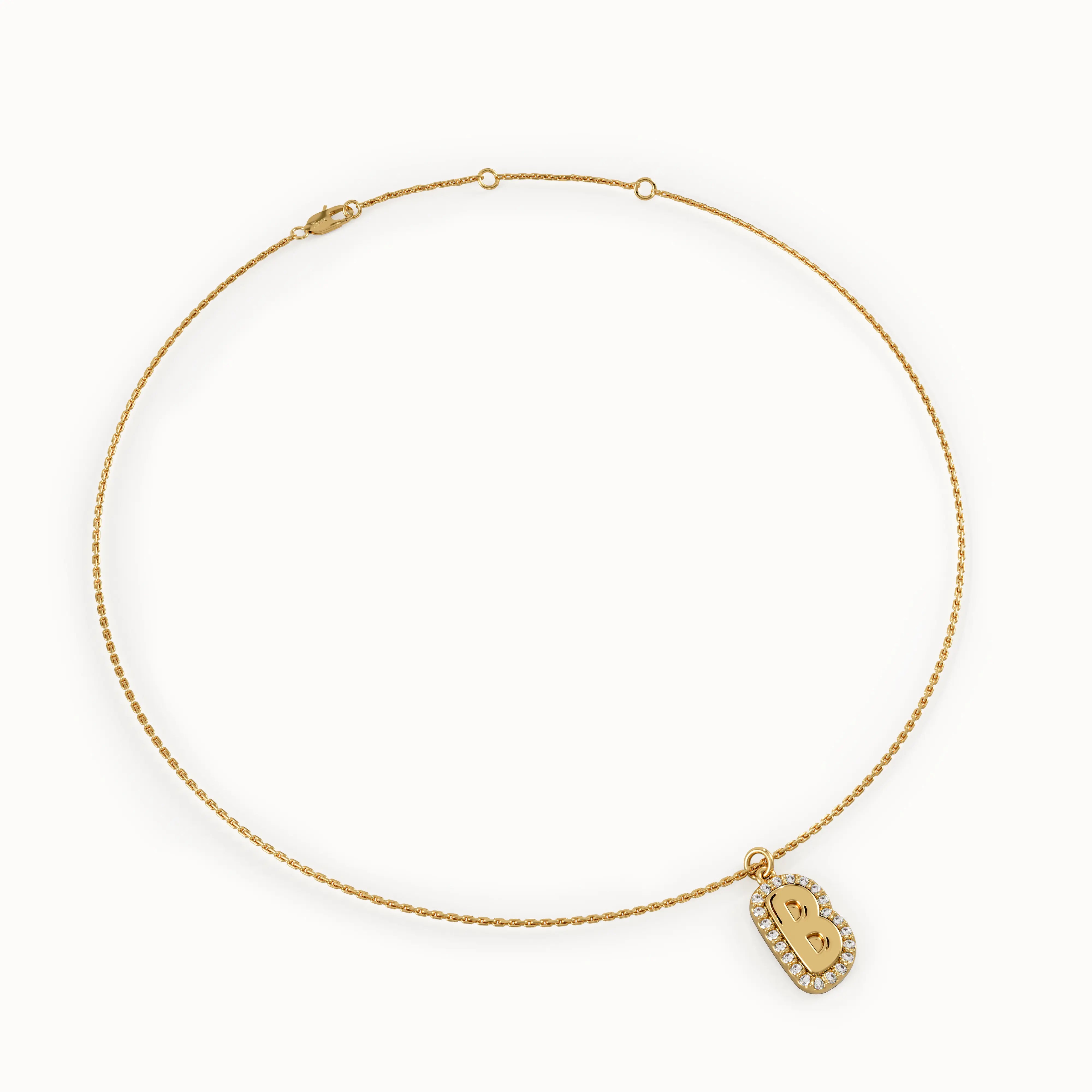 Bubble Initial Pendant Necklace - BRENNMORE 