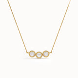 Trio Bezel Necklace in 14k Gold