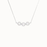 Trio Bezel Necklace in 14k Gold