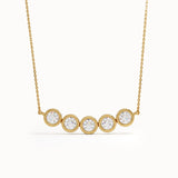 5 Stone Bezel Necklace in Gold