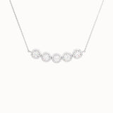 5 Stone Bezel Necklace in Gold