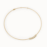 5 Stone Bezel Necklace in Gold