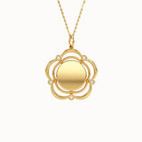 Engravable Flower Pendant Necklace