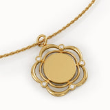 Engravable Flower Pendant Necklace