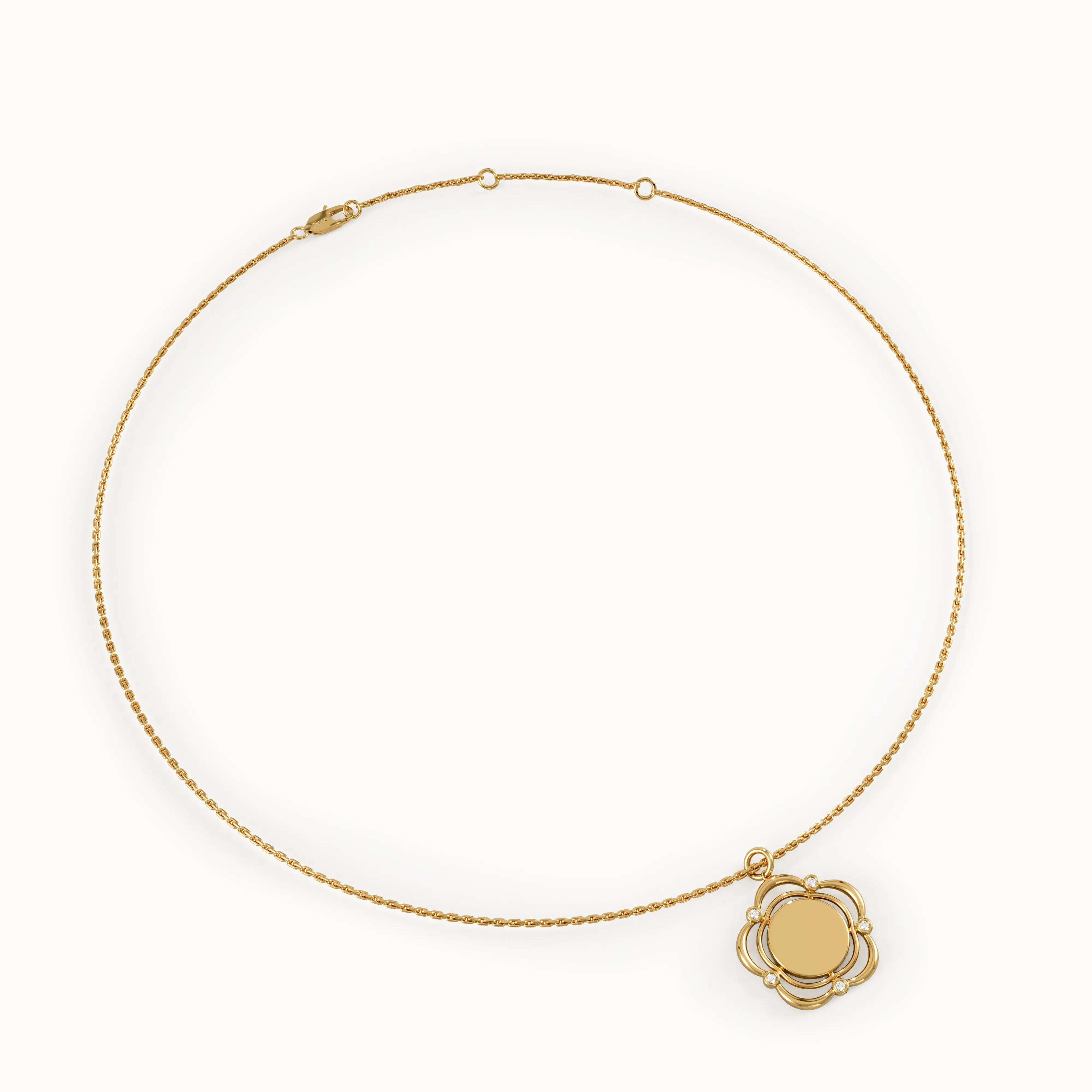 Engravable Flower Pendant Necklace - BRENNMORE 