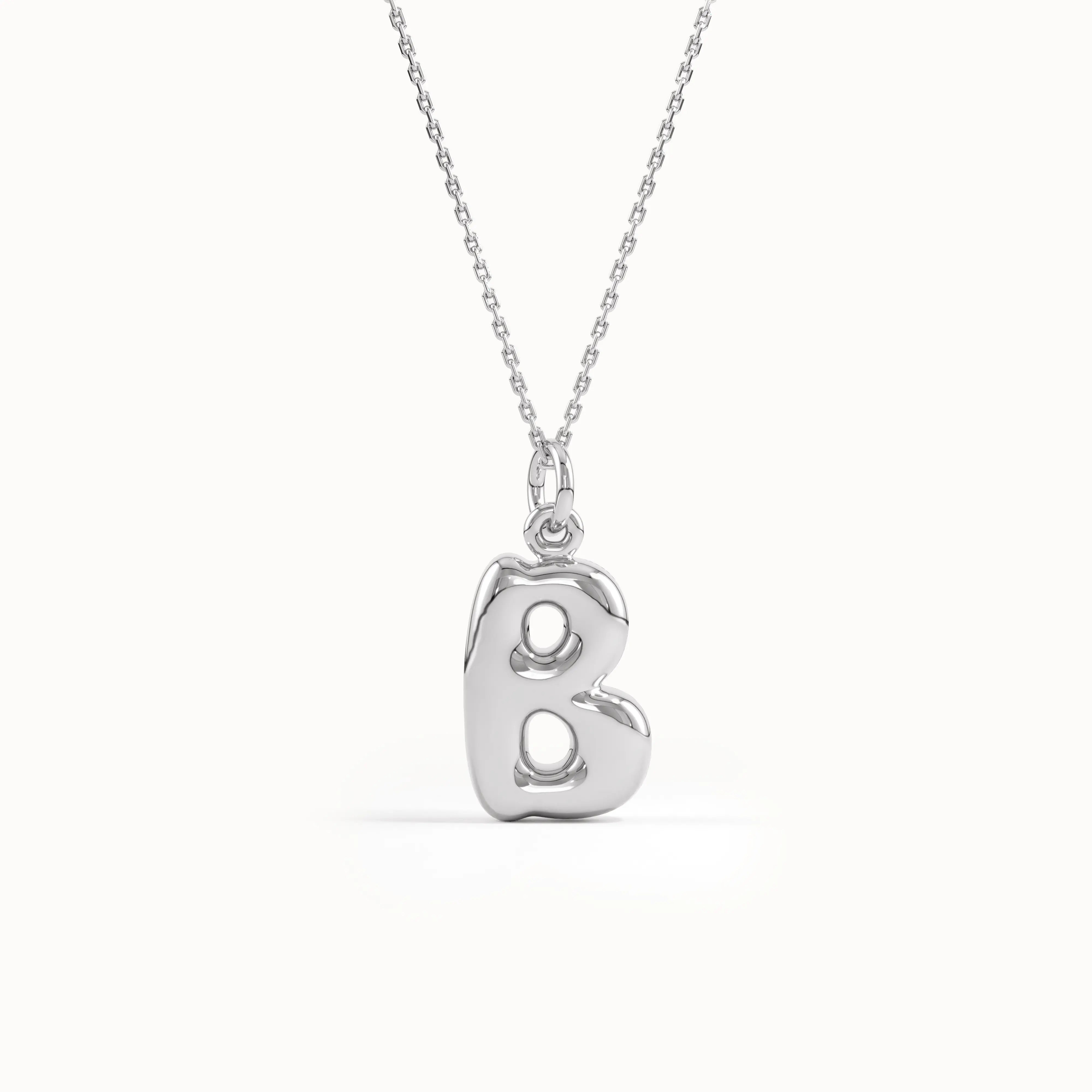 Puffy Initial Pendant Necklace - BRENNMORE 