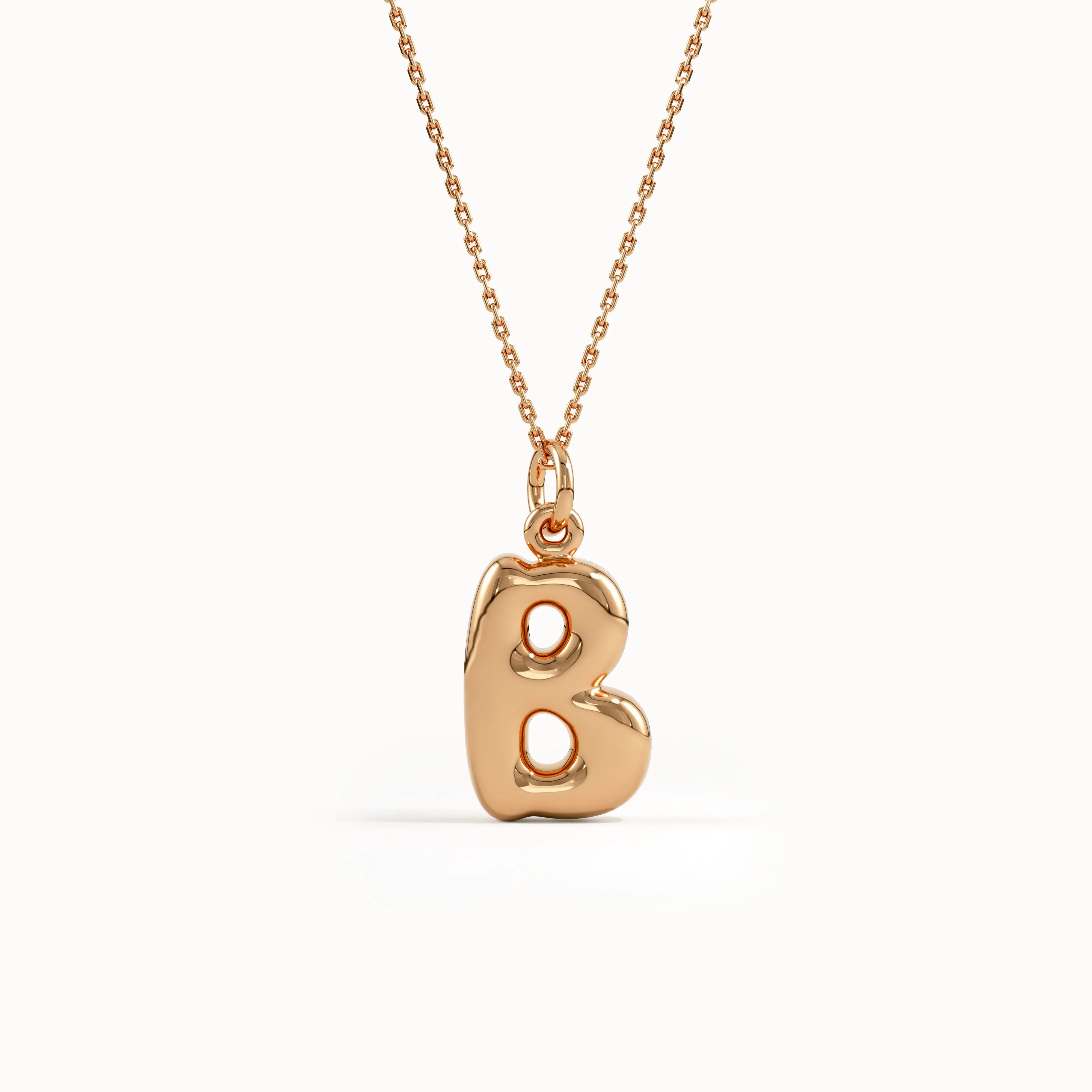 Puffy Initial Pendant Necklace - BRENNMORE 