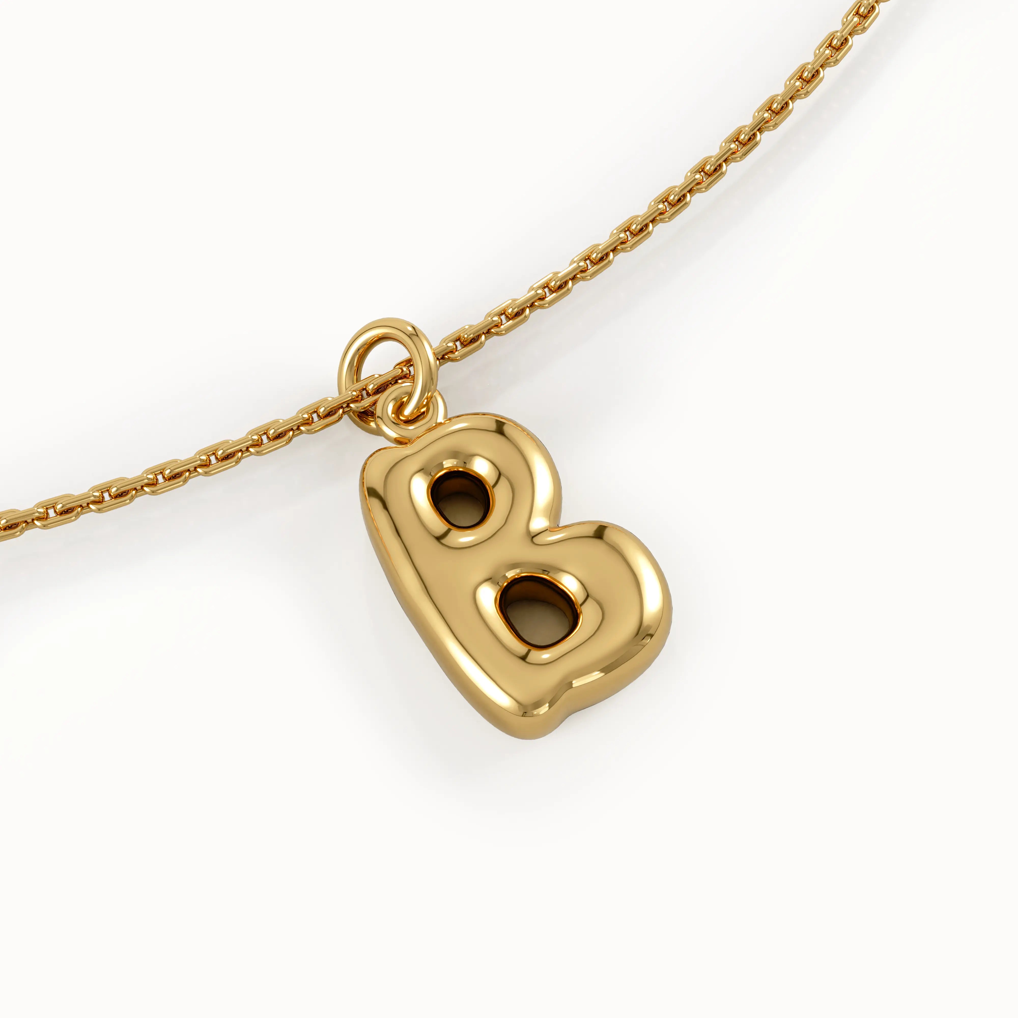 Puffy Initial Pendant Necklace - BRENNMORE 