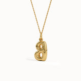 Puffy Initial Pendant Necklace - BRENNMORE 