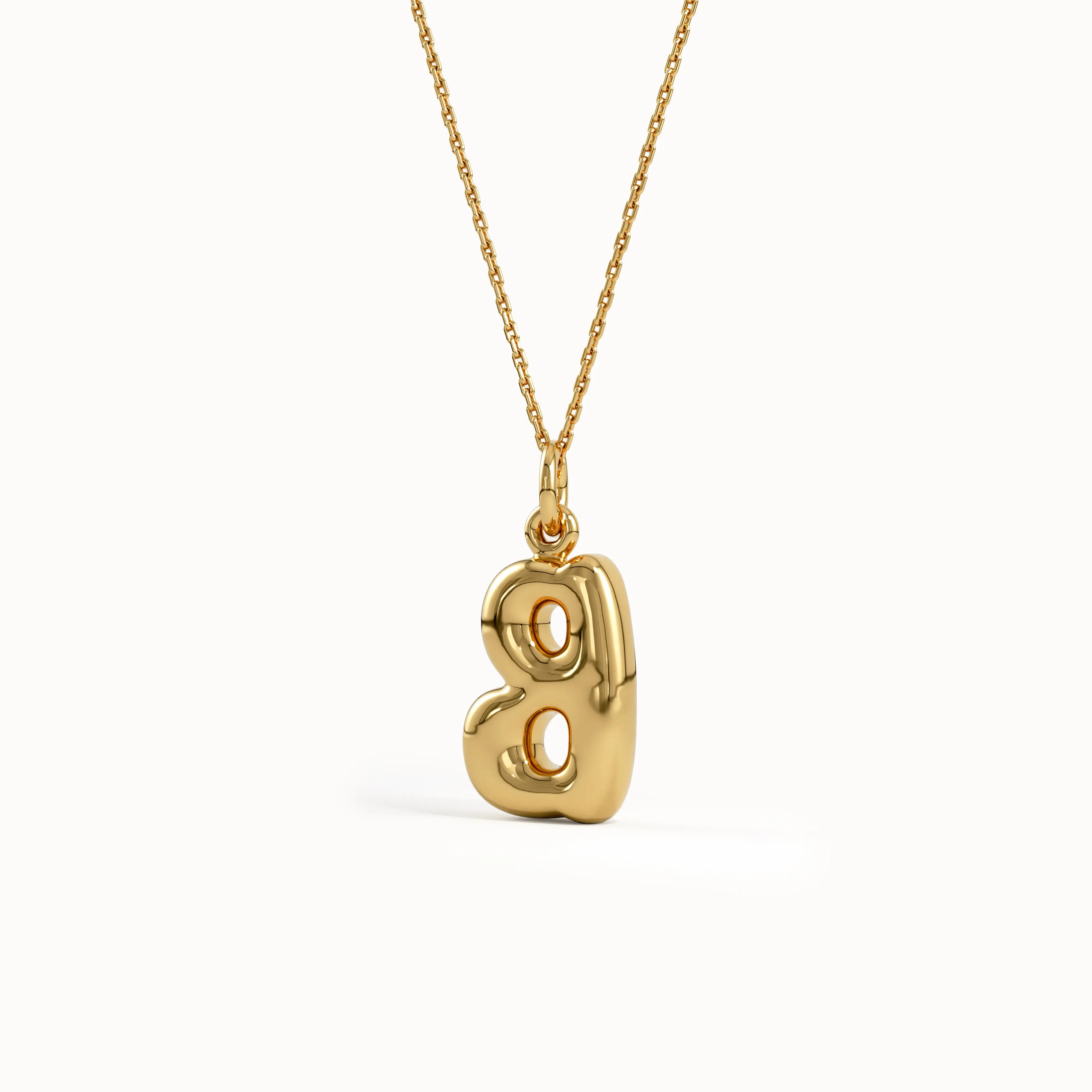 Puffy Initial Pendant Necklace - BRENNMORE 