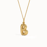 Puffy Initial Pendant Necklace - BRENNMORE