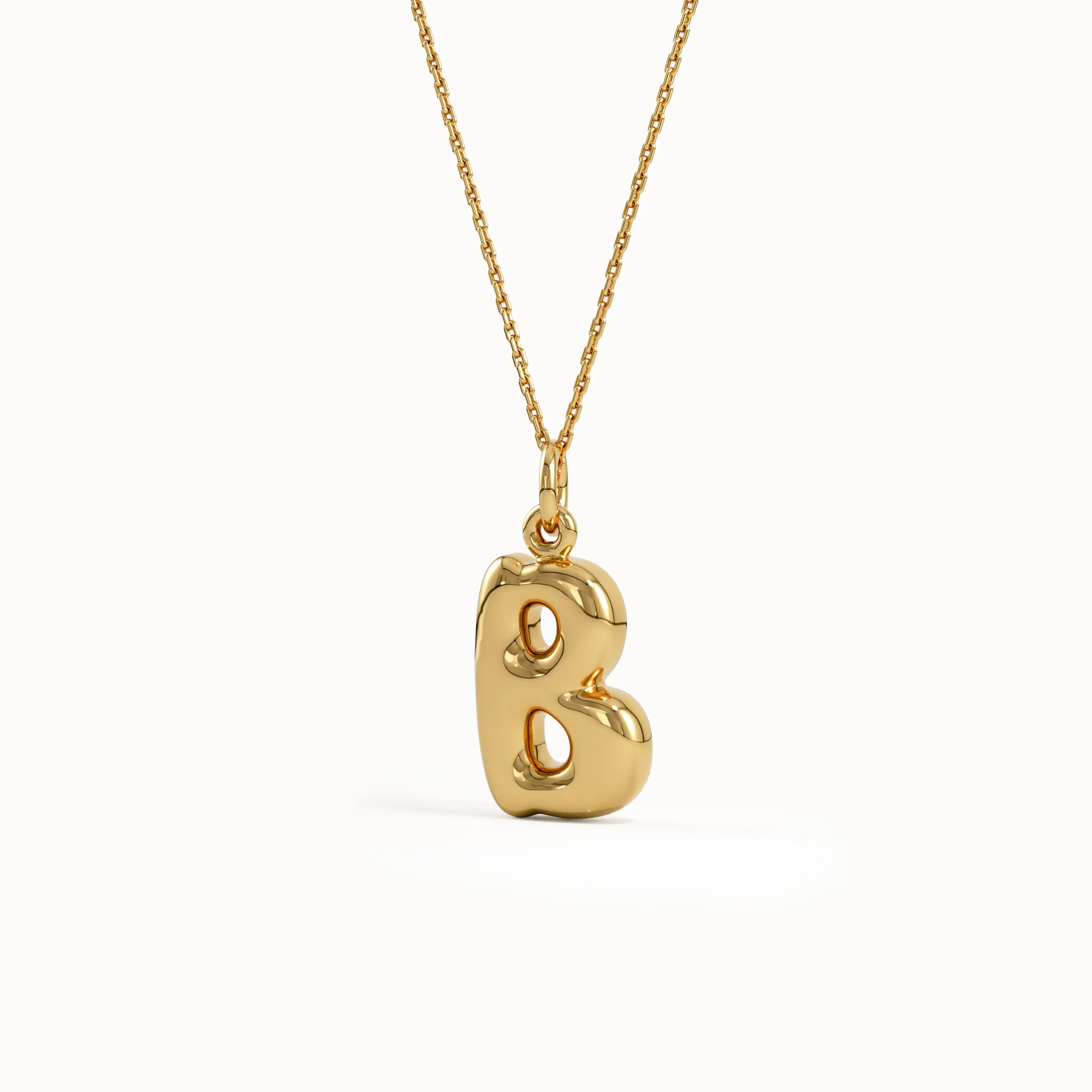 Puffy Initial Pendant Necklace - BRENNMORE 