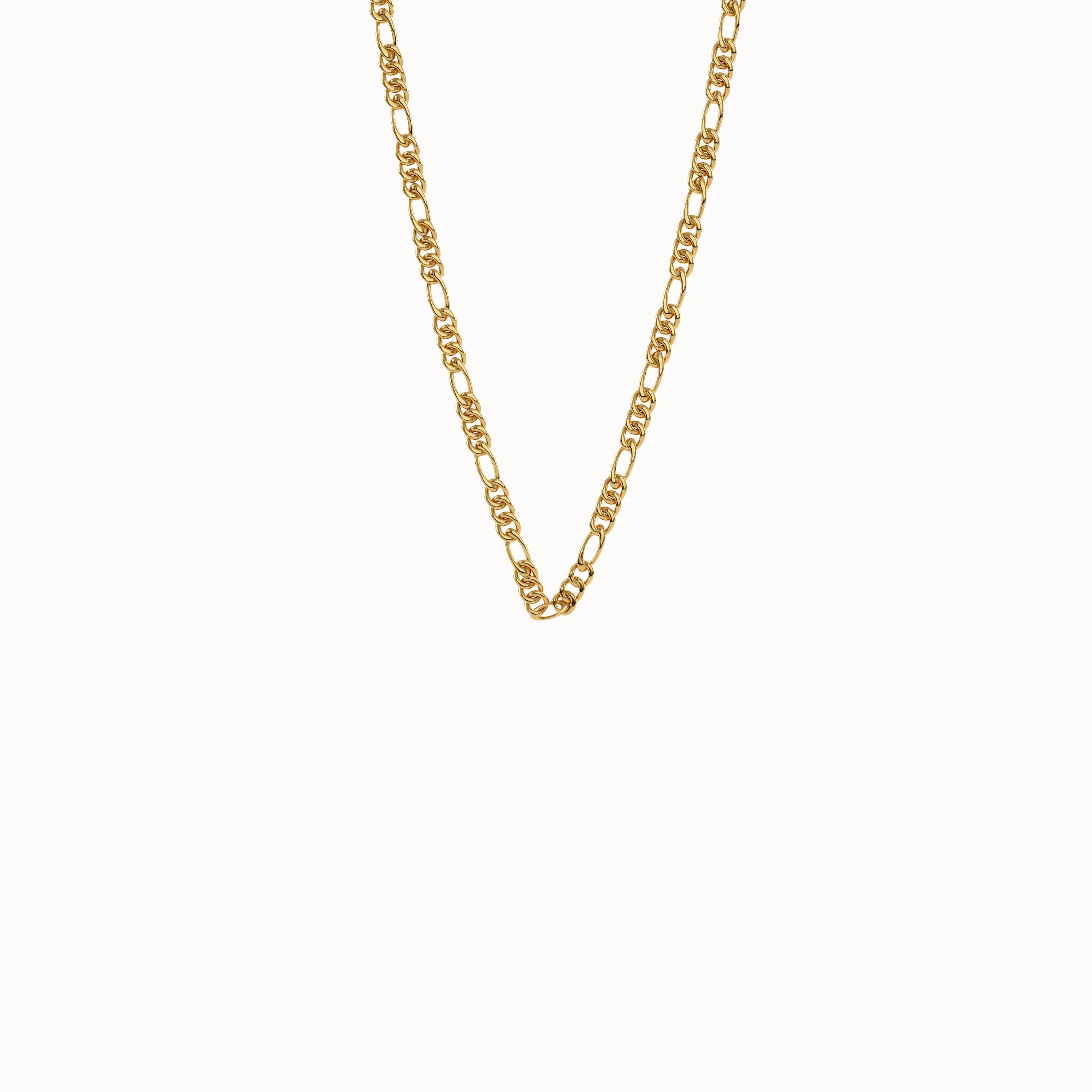 Slim Figaro Chain in Gold - BRENNMORE 