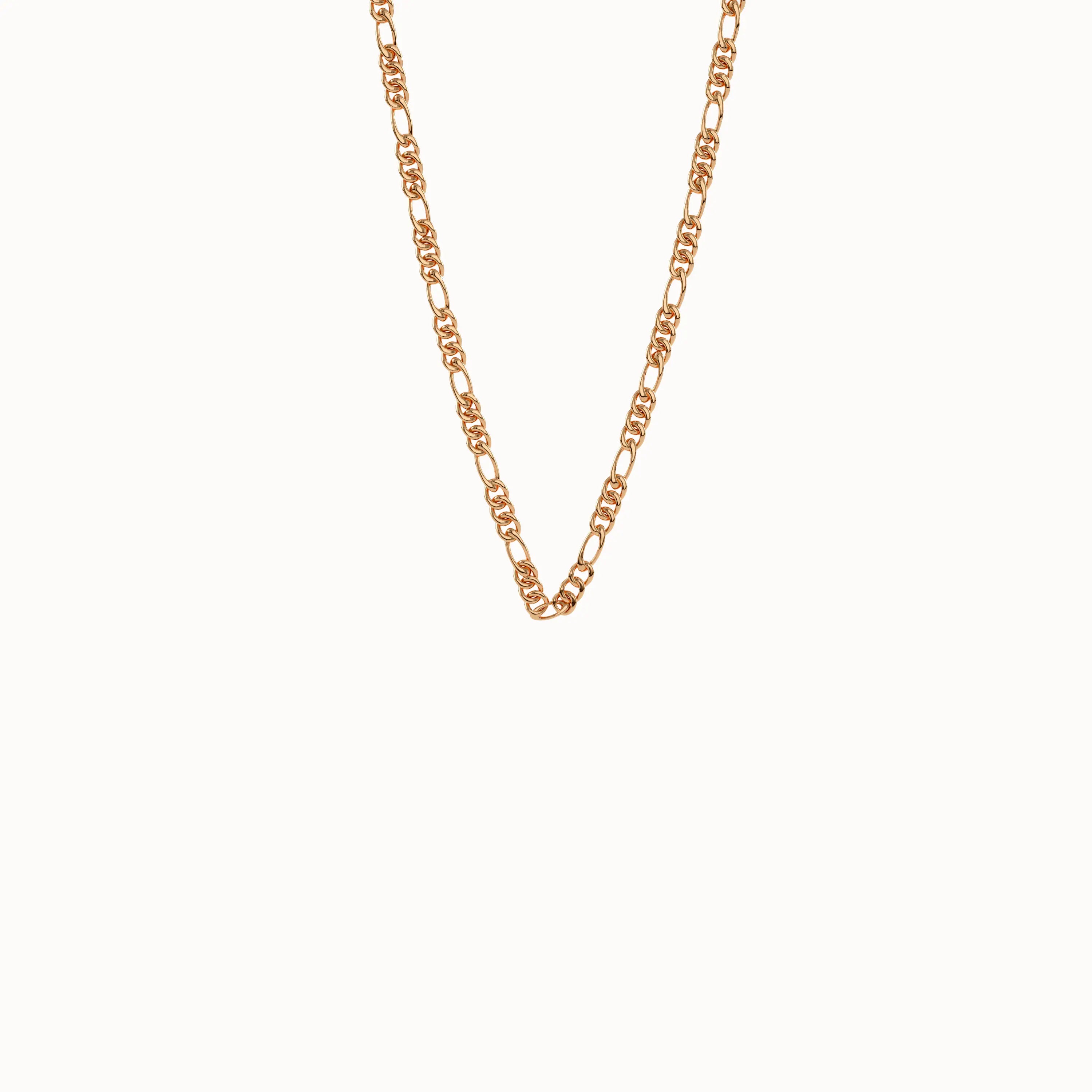 Slim Figaro Chain in Gold - BRENNMORE 
