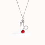 Capricorn Garnet Pendant Necklace - BRENNMORE 