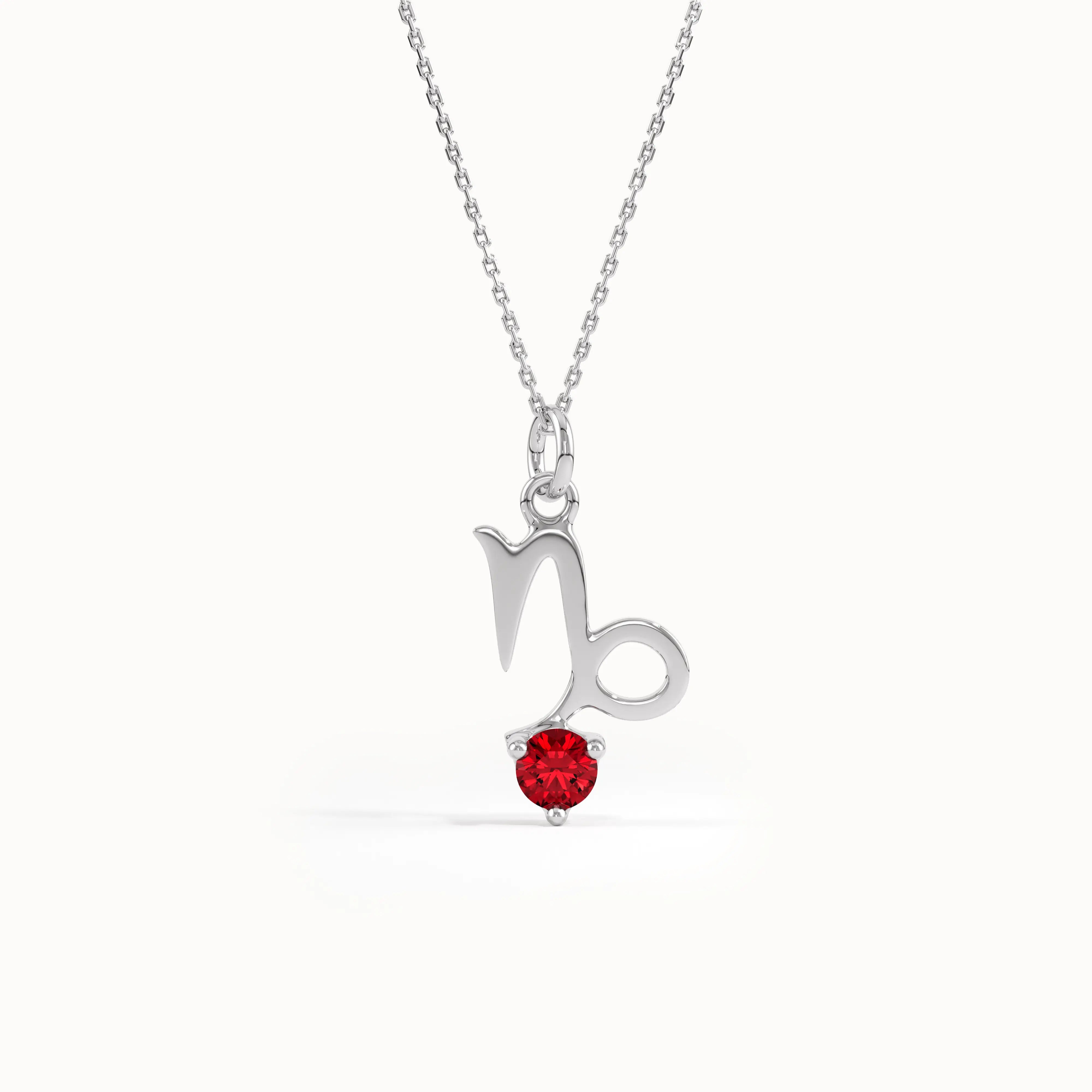 Capricorn Garnet Pendant Necklace - BRENNMORE 
