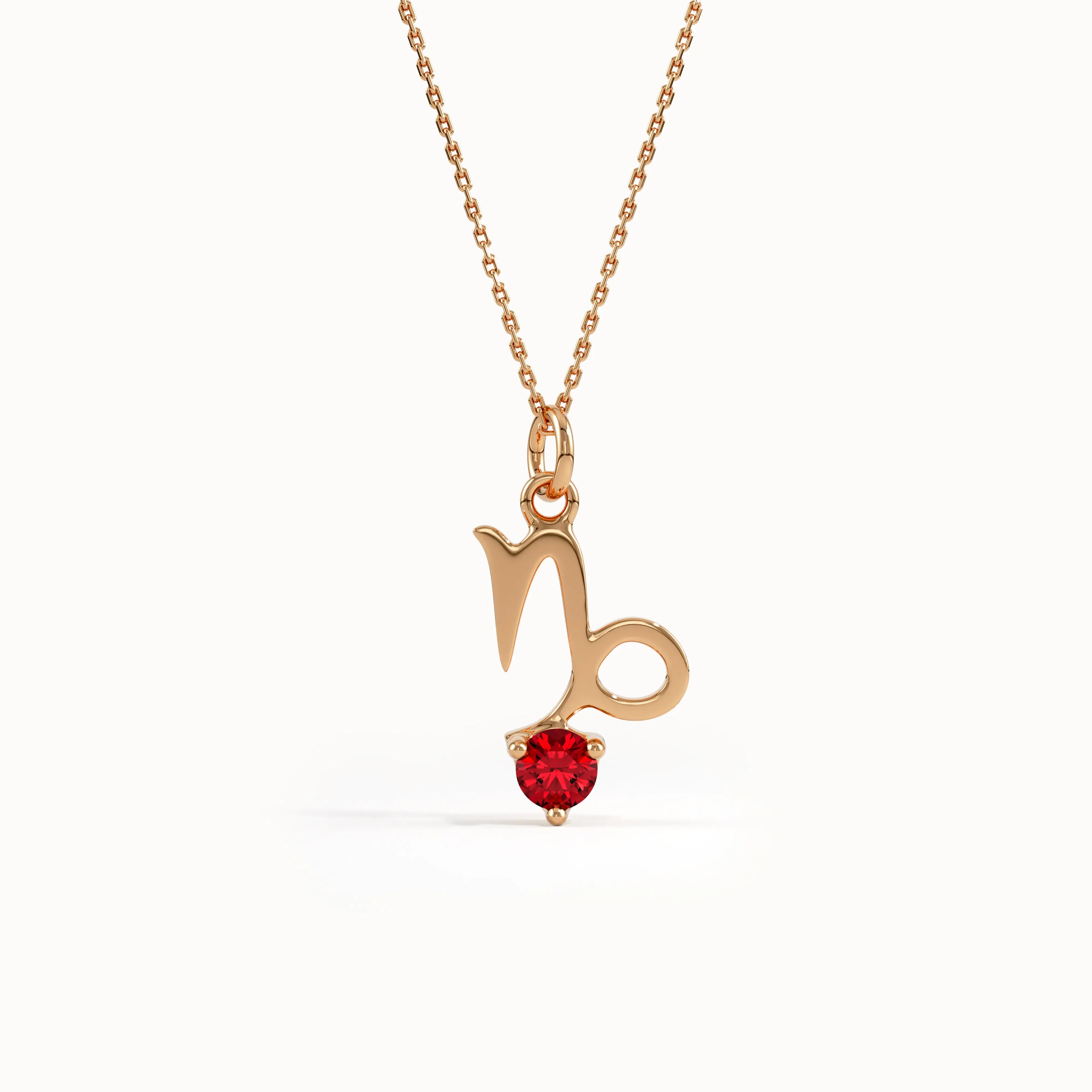 Capricorn Garnet Pendant Necklace - BRENNMORE 