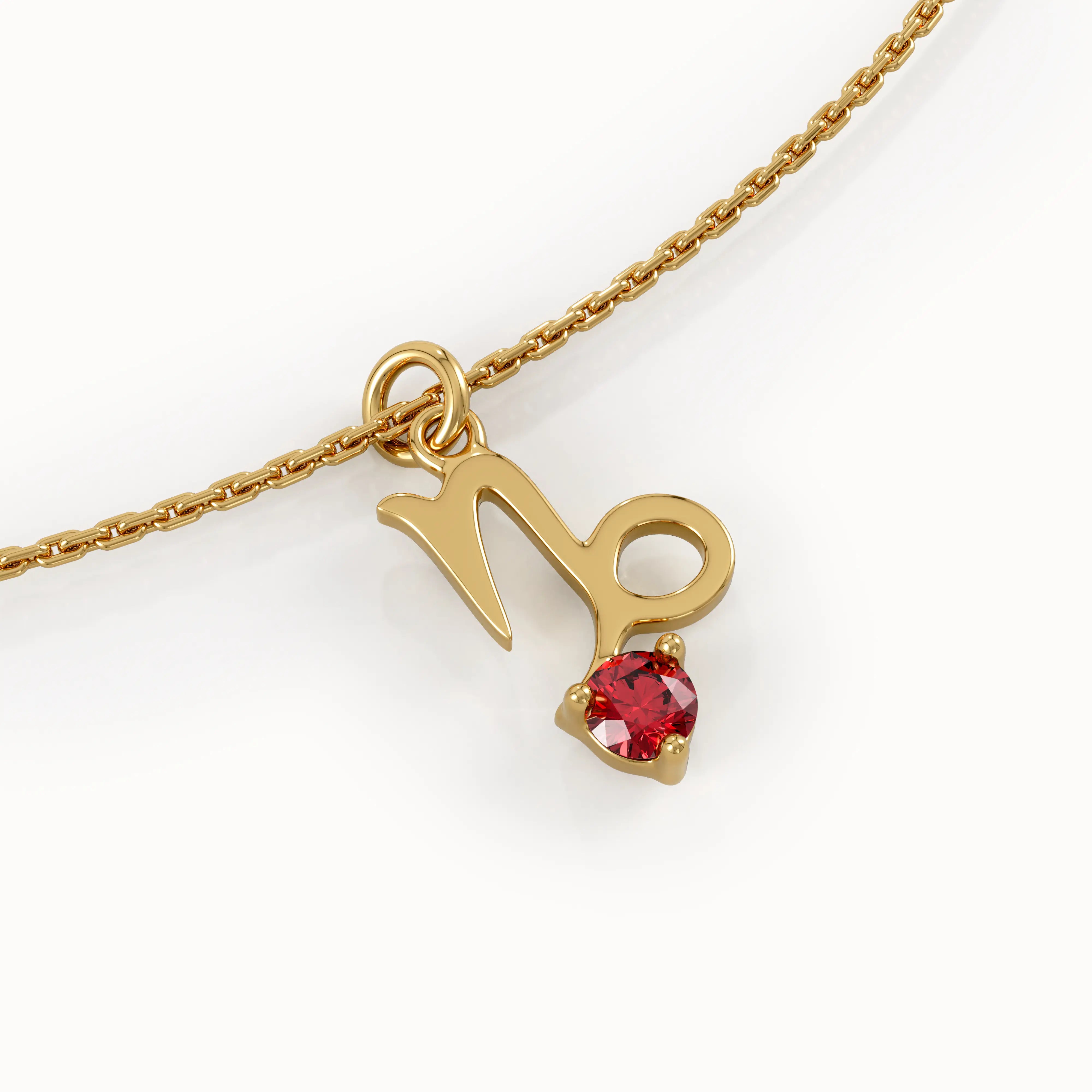 Capricorn Garnet Pendant Necklace - BRENNMORE 