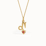 Capricorn Garnet Pendant Necklace - BRENNMORE 