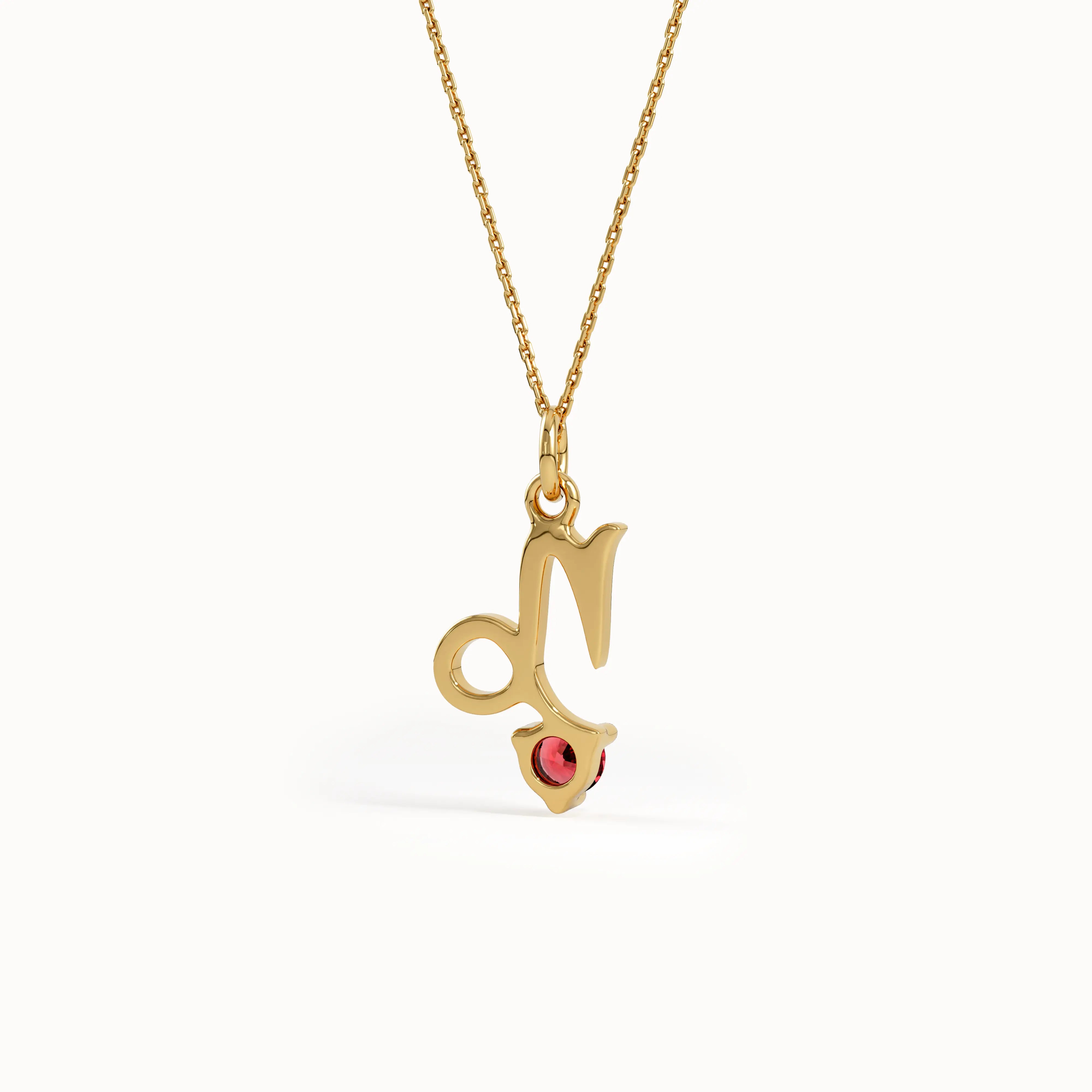 Capricorn Garnet Pendant Necklace - BRENNMORE 