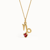 Capricorn Garnet Pendant Necklace - BRENNMORE 