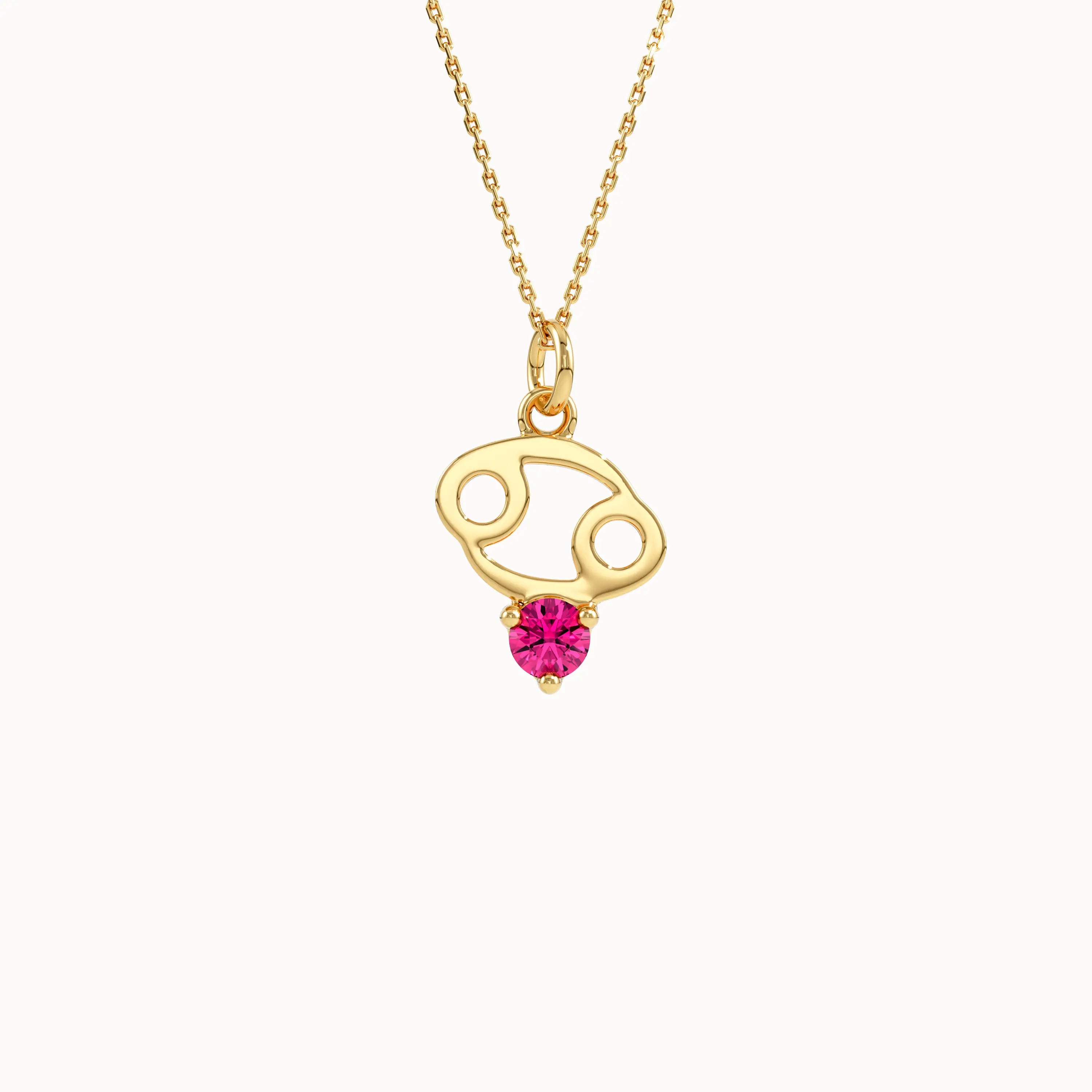 Cancer Ruby Pendant Necklace - BRENNMORE 