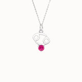 Cancer Ruby Pendant Necklace