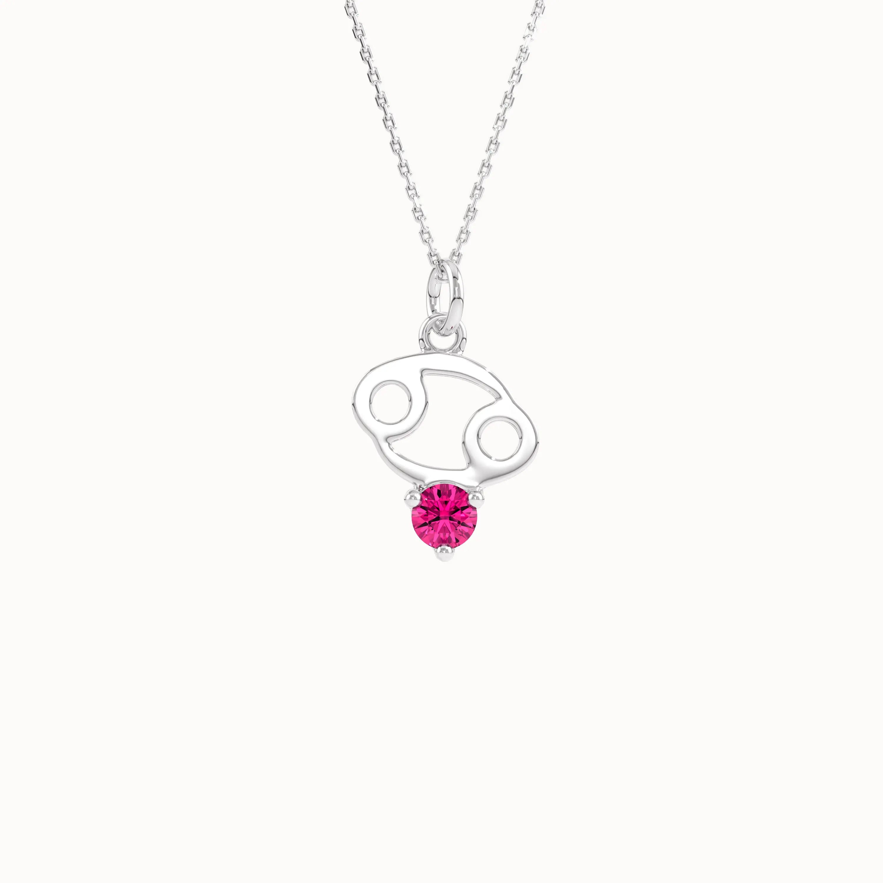 Cancer Ruby Pendant Necklace