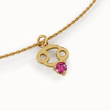 Cancer Ruby Pendant Necklace - BRENNMORE 