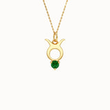 Taurus Emerald Pendant Necklace - BRENNMORE 