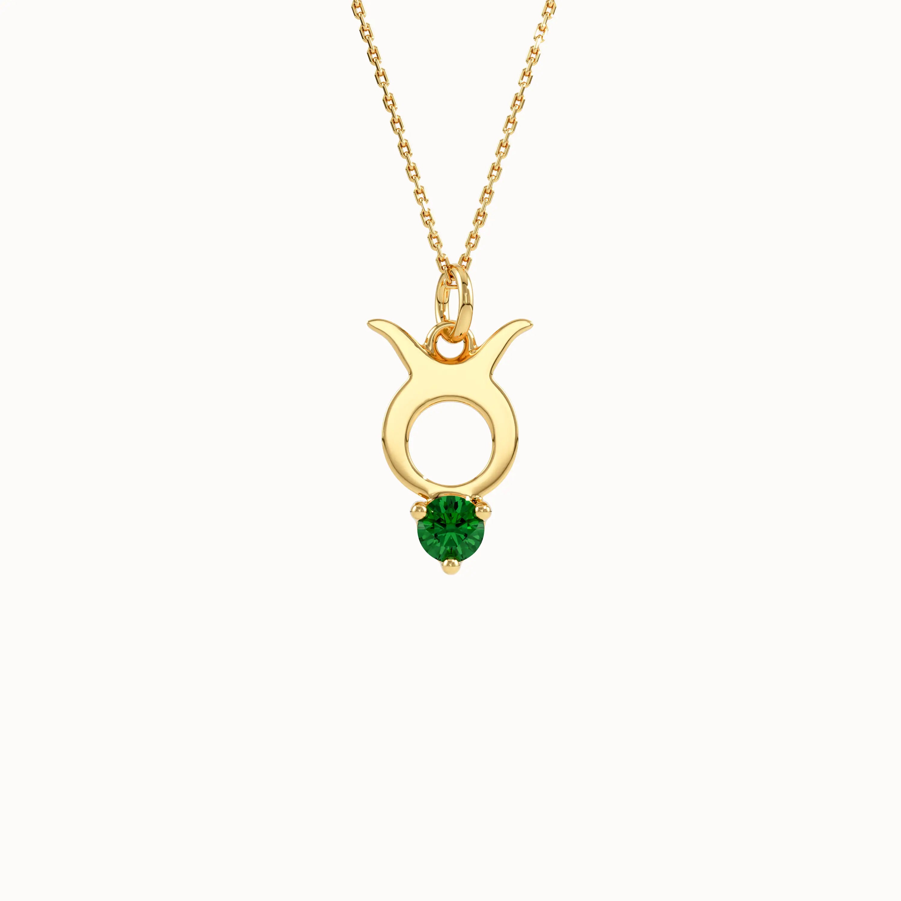 Taurus Emerald Pendant Necklace - BRENNMORE 