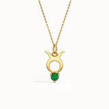 Taurus Emerald Pendant Necklace - BRENNMORE 